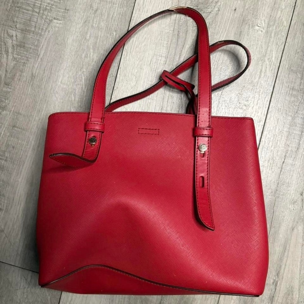 Micheal‎ K Red leather tote bag with adjustable straps